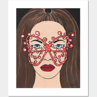 PRETTY Woman Butterfly Mask Posters and Art